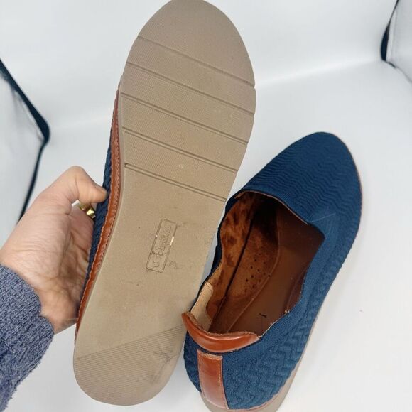 Cobb Hill Shoes Womens 11 Loafers Blue Knit Casual Career Slip On Walking Light - Picture 6 of 7